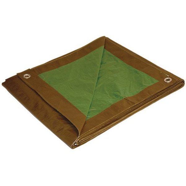 Foremost Tarp Tarp, Brown/Green, Polyethylene 11216